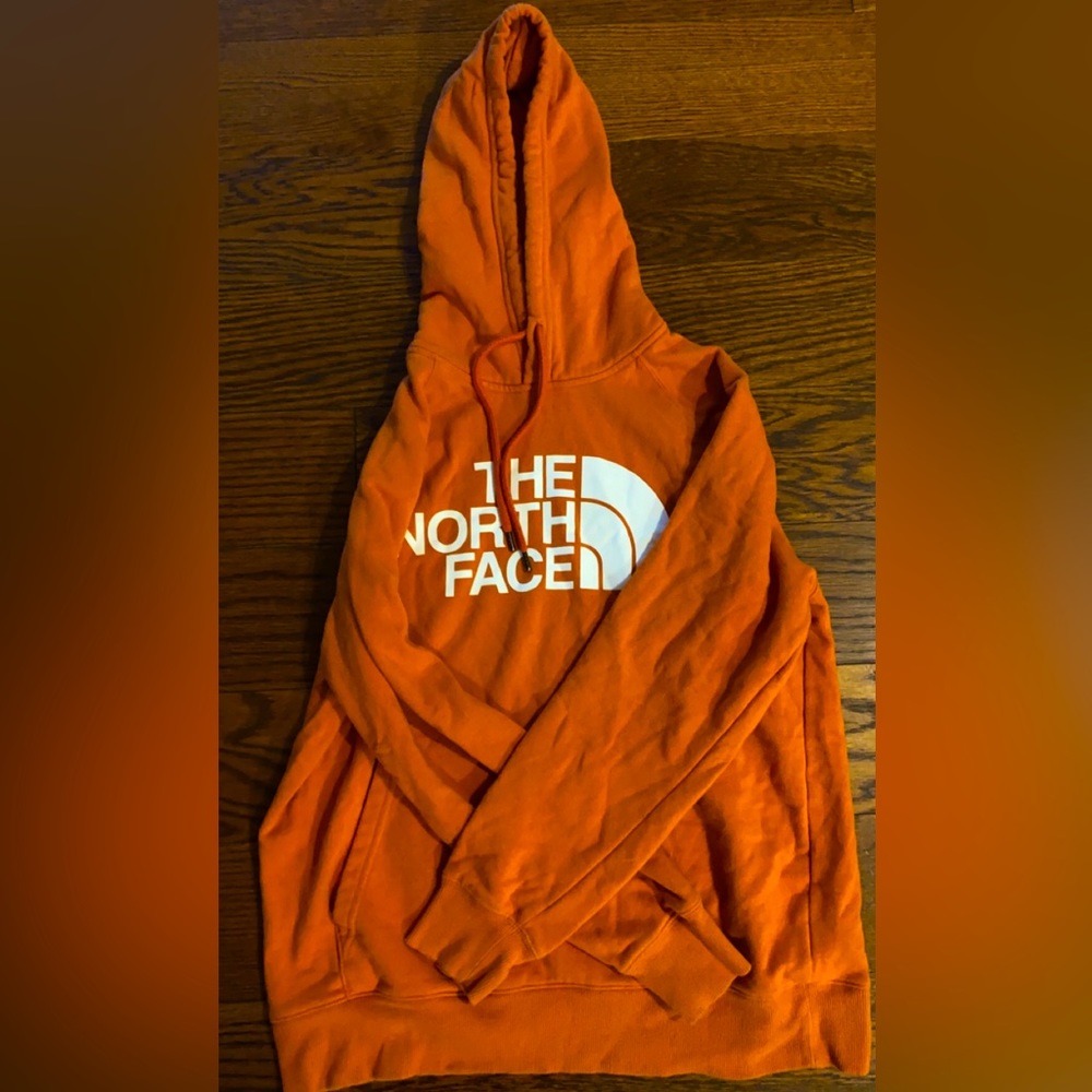 North face orange hoodie